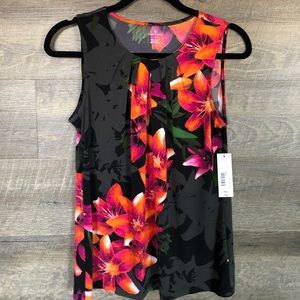Worthington lily-print sleeveless top